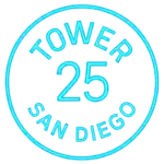 Neon number 25 logo for Tower 25, a San Diego digital marketing agency.