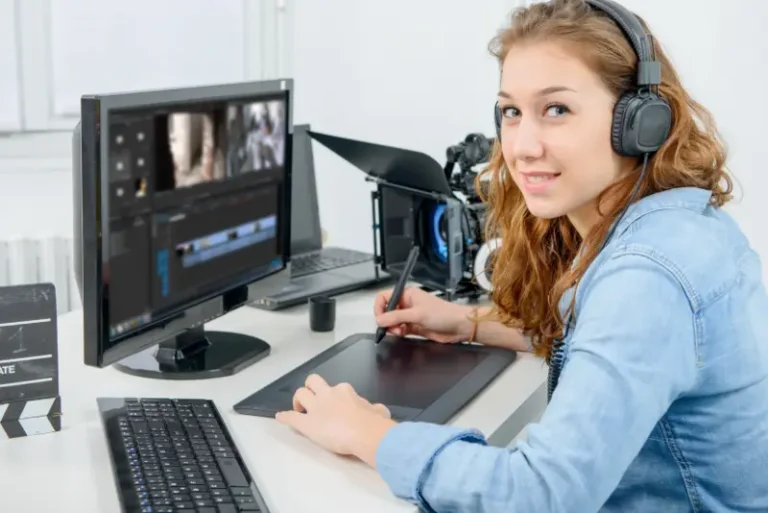 Cinematic video editing workspace designed for social media and digital advertising content