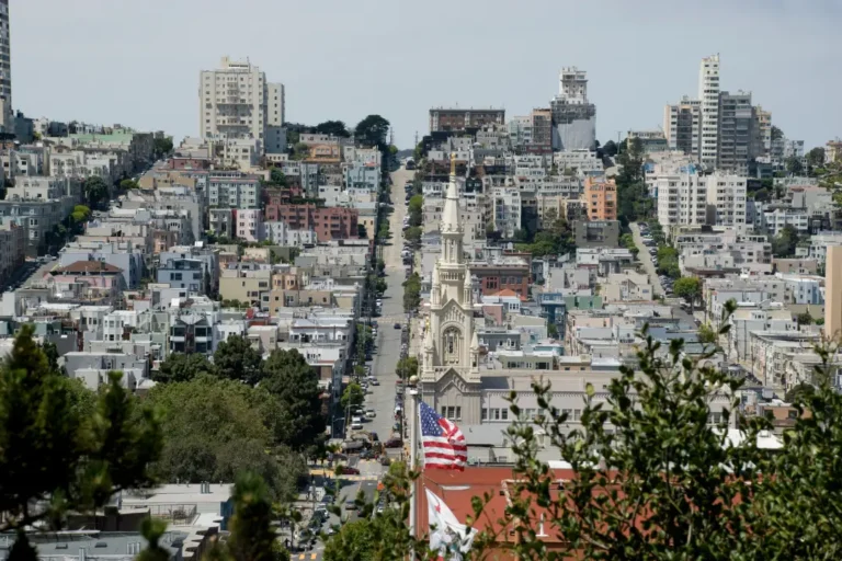 Arial view of city showing